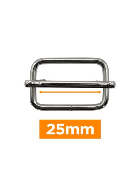 Premium schuifgesp - Zilver 25 mm