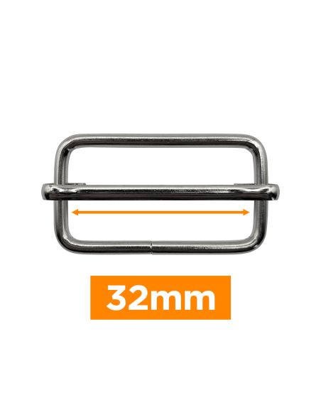 Premium schuifgesp - Zilver 32 mm