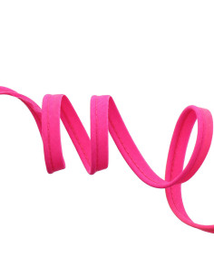 Paspelband volledig textiel 10 mm - Fluoriserend roze