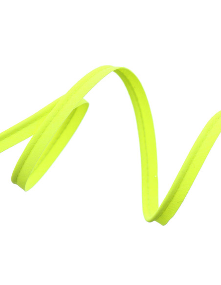 Paspelband volledig textiel 10 mm - Fluorgeel