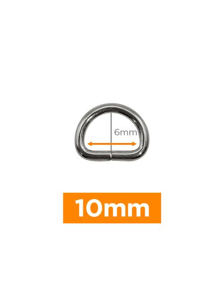 Premium D-ring - Zilver 10 mm