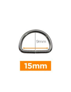 Premium D-ring - Zilver 15 mm