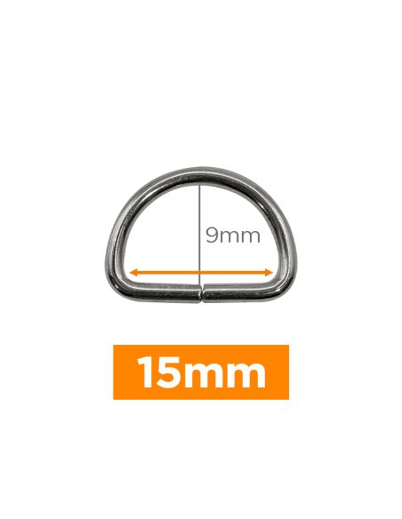 Premium D-ring - Zilver 15 mm