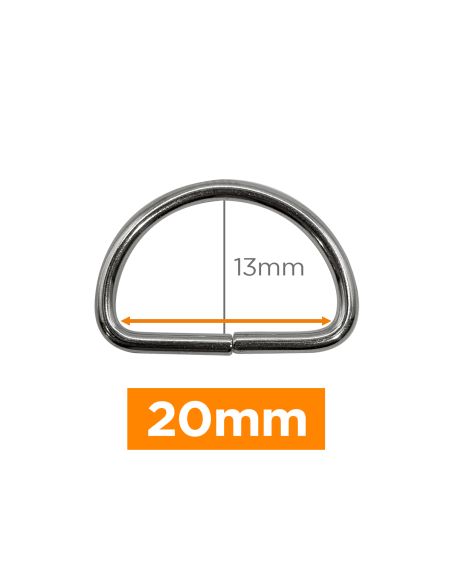 Premium D-ring - Zilver 20 mm