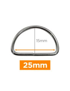 Premium D-ring - Zilver 25 mm