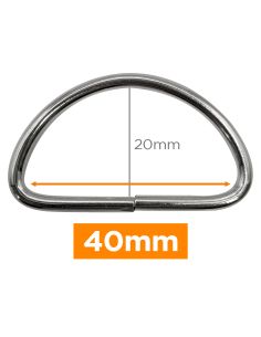 Premium D-ring - Zilver 40 mm