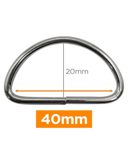 Premium D-ring - Zilver 40 mm