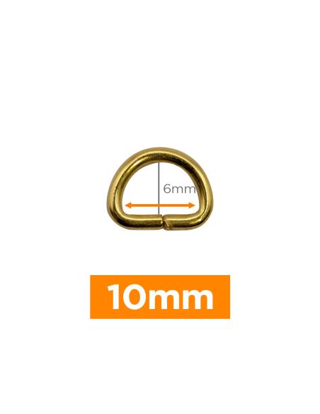 Premium D-ring - Goud 10 mm