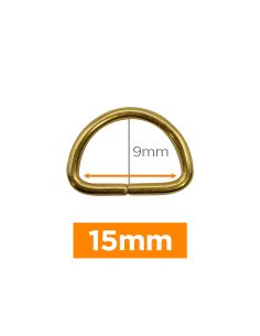 Premium D-ring - Goud 15 mm
