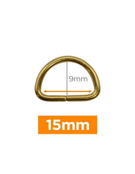 Premium D-ring - Goud 15 mm