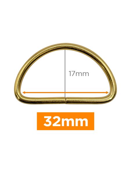 Premium D-ring - Goud 32 mm