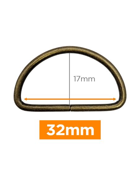 Premium D-ring - Brons 32 mm