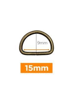 Premium D-ring - Brons 15 mm