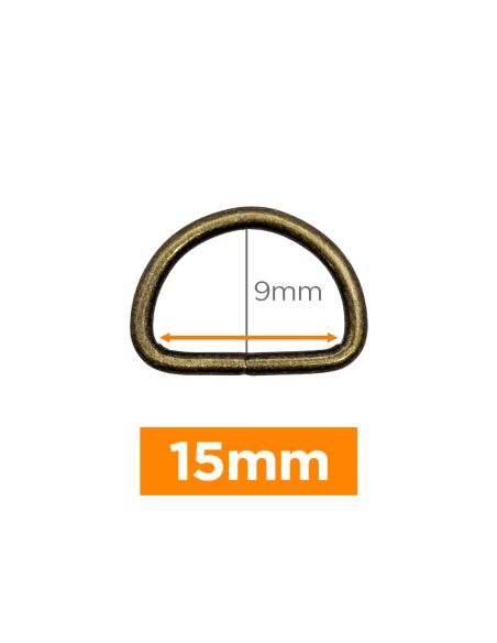 Premium D-ring - Brons 15 mm