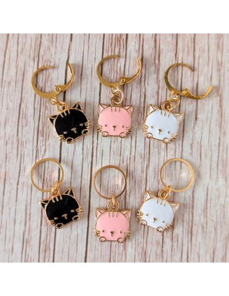 Set van 6 breiringmarkeerders - Kleine katten