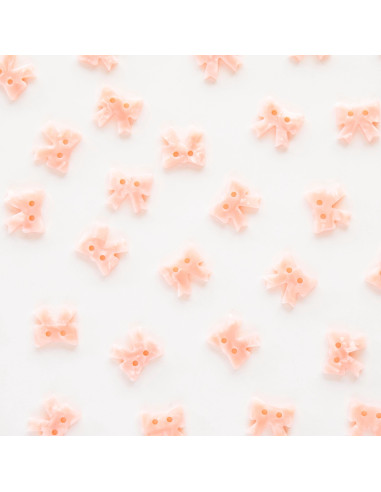 Kleine knoopjes met strikjes 2 gaten - Roze 15 mm