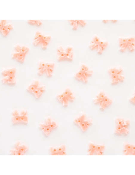 Kleine knoopjes met strikjes 2 gaten - Roze 15 mm