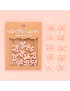 Kleine knoopjes met strikjes 2 gaten - Roze 15 mm