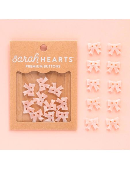 Kleine knoopjes met strikjes 2 gaten - Roze 15 mm