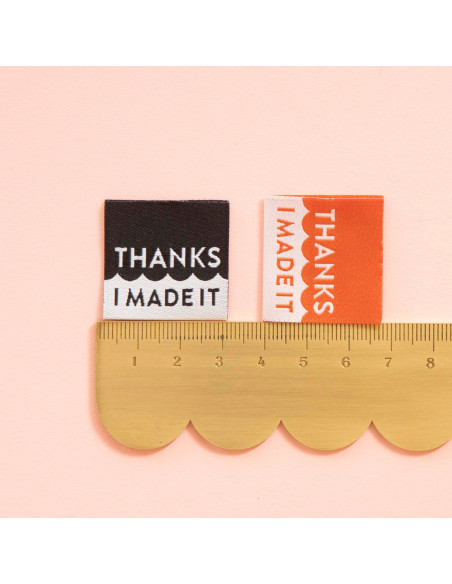 Set van 8 geweven labels - Thanks I made it