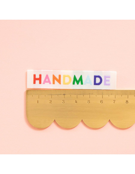 Set van 8 geweven labels - Handgemaakt regenboog