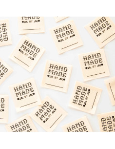 Set van 4 geweven labels - Hand Made By