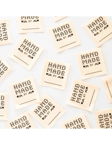 Set van 4 geweven labels - Hand Made By