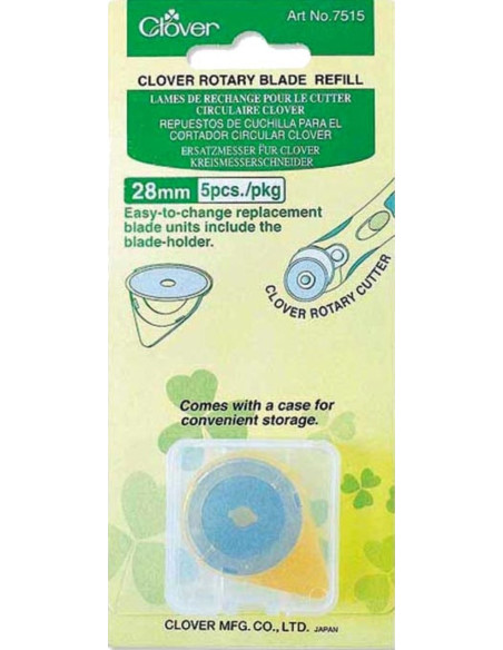 5 vervangmessen voor Clover snijder - 28 mm