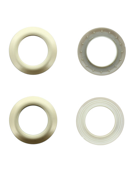 Set van 8 gordijnringen Ø44 mm - Satijn - Goudbeige