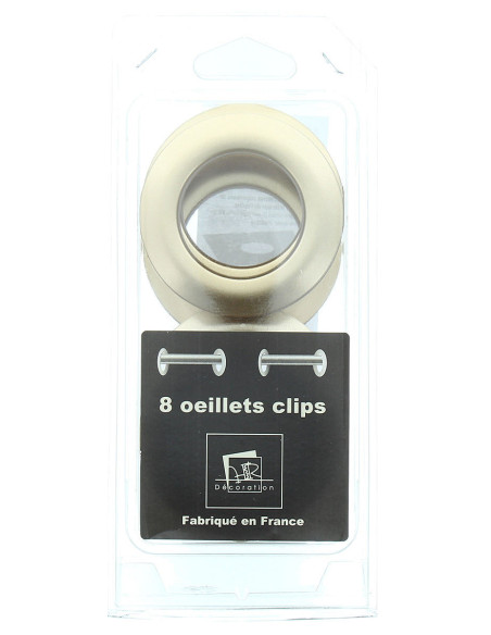 Set van 8 gordijnringen Ø44 mm - Satijn - Goudbeige