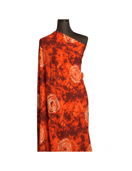 Tie-dye bedrukt stof - Oranje