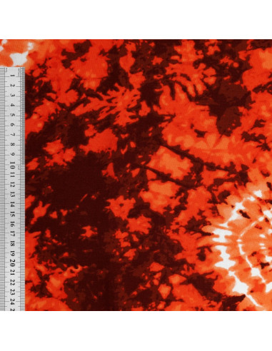 Tie-dye bedrukt stof - Oranje