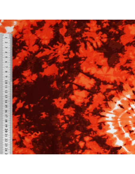 Tie-dye bedrukt stof - Oranje