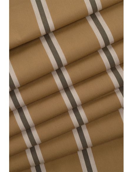 Gestreepte katoenen stof Weave Iced Mocha - Atelier Brunette