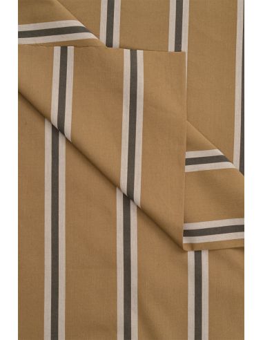 Gestreepte katoenen stof Weave Iced Mocha - Atelier Brunette