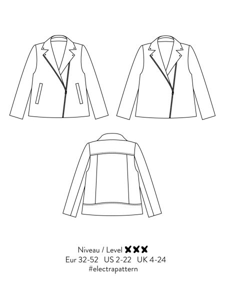 Perfecto-stijl jasje patroon Electra - Atelier Scämmit