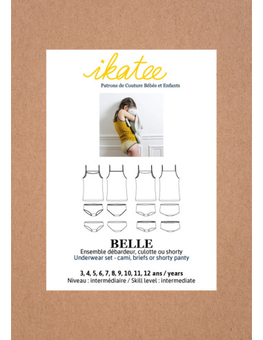 Tanktop, slip of shorty patroon Belle - Ikatee