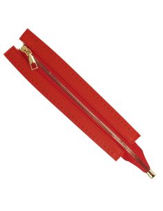 Speciale ritssluiting tas van imitatieleer 30 cm - Rood