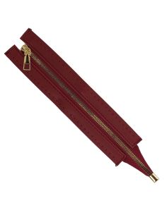 Speciale ritssluiting tas van imitatieleer 30 cm - Bordeaux