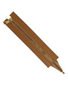 Speciale ritssluiting tas in imitatieleer 30 cm - Camel