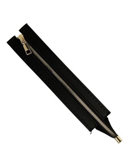 Speciale ritssluiting tas van imitatieleer 30 cm - Zwart