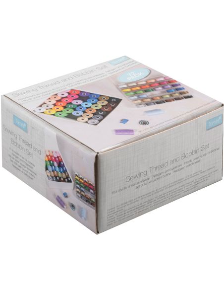 Naaiset & platte metalen spoelen – 72 stuks – assorti kleuren