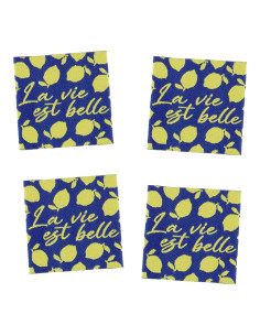 Set van 4 labels om op te naaien - Het leven is mooi