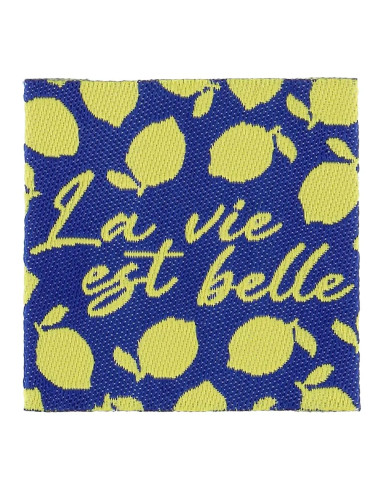 Set van 4 labels om op te naaien - Het leven is mooi