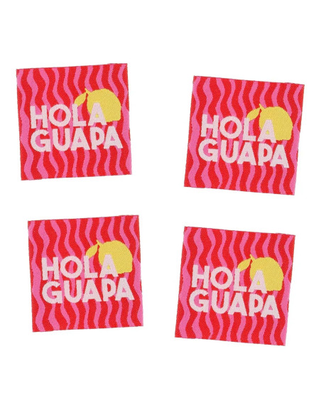 Set van 4 labels om op te naaien - Hola guapa