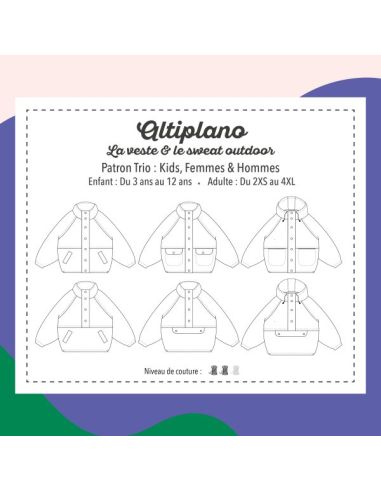 Sweater- en outdoorjackpatroon voor kinderen en volwassenen - Marmaï Patterns