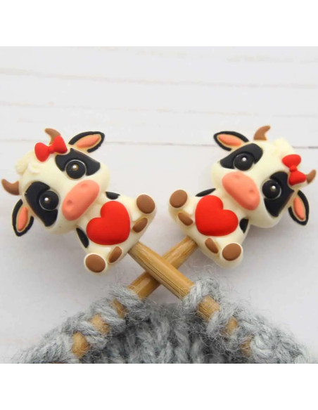 Breistoppers voor breinaalden - Lovely koe