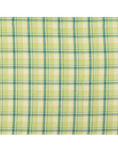 Schotse tartan flanel stof - Groen met muntstrepen