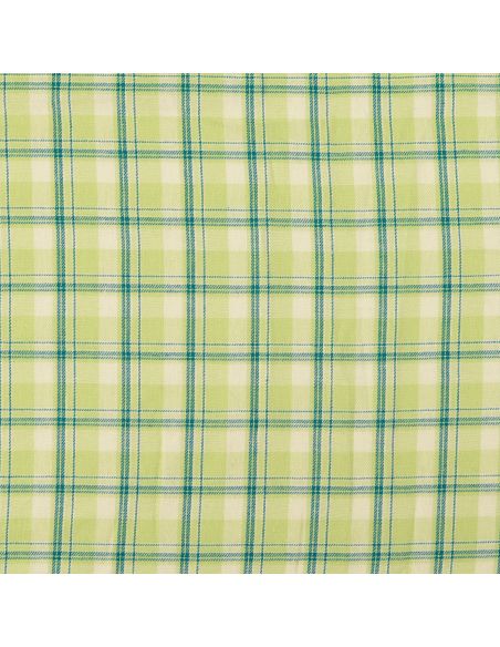 Schotse tartan flanel stof - Groen met muntstrepen