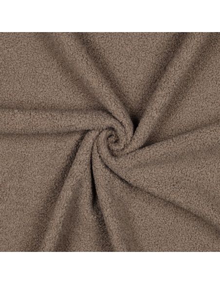 Dubbelzijdige Teddy-fleece stof - Taupe